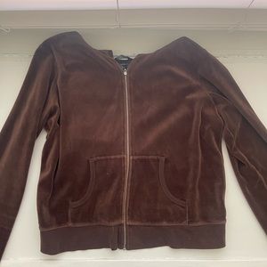 brown hooded zip up jacket!